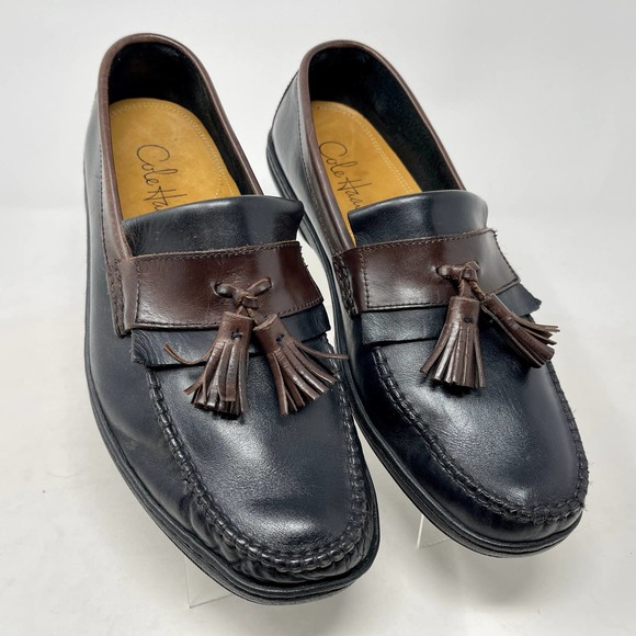 Cole Haan Other - Cole Haan Mens Sz 8 M Loafer Black Brown Tassle Driving Leather S1009-1373